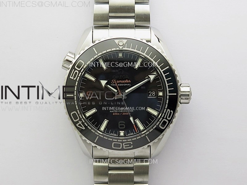 Planet Ocean 43.5mm Black Ceramic Bezel SS SCF 1:1 Best Edition Black Dial on SS Bracelet A8900